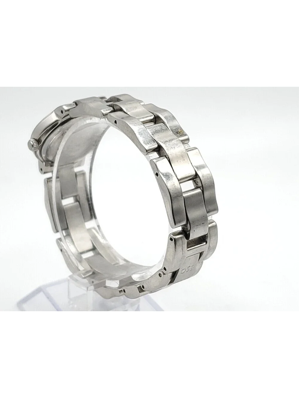 ESQ Quartz Womens Watch New Battery Silver Tone Black Dial 24mm